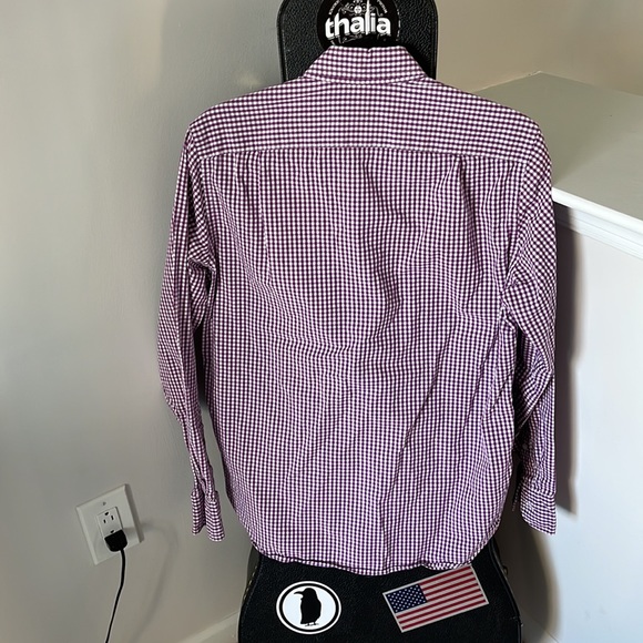 J Crew Small long sleeve button down shirt purple and white 100% cotton - Picture 5 of 5